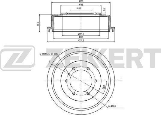 Тормозной барабан Zekkert. Артикул BS-5530