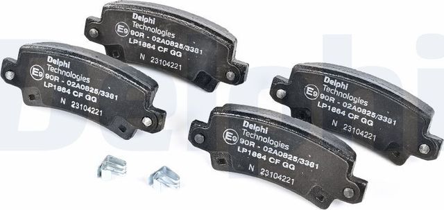 Тормозные колодки Delphi (Low-Metallic) задние для Toyota Corolla E120, E130 2001-2008. Артикул LP1864