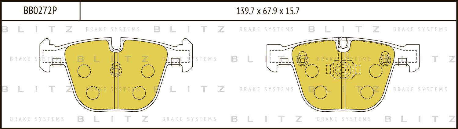 Колодки тормозные BMW 3 (E90/93)/5 (E60/61) 03- задн. (Blitz). Артикул BB0272P