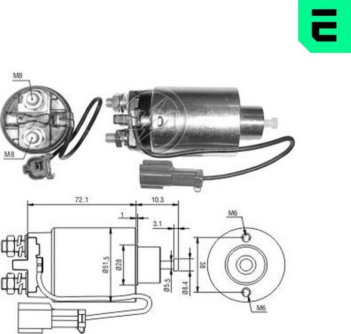 Втягивающее реле стартера Era. Артикул ZM792