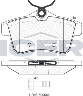 Тормозные колодки Icer. Артикул 181928