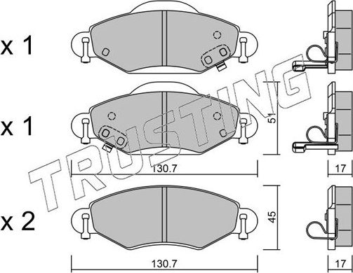 Тормозные колодки Trusting передние для Toyota Echo 1999-2005. Артикул 436.0