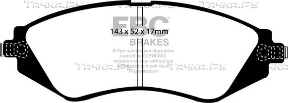 Тормозные колодки EBC Brakes передние для Daewoo Nubira III 2003-2004. Артикул DP1196