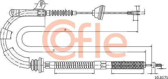 Трос ручника (тросик ручного тормоза) Cofle. Артикул 92.10.8171