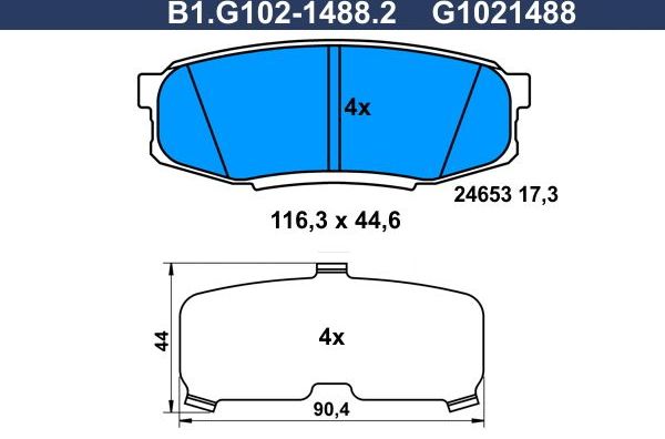 Тормозные колодки Galfer. Артикул B1.G102-1488.2