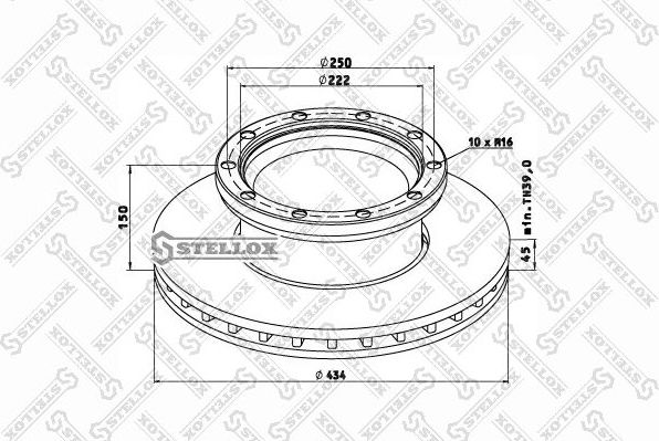 Тормозной диск Stellox. Артикул 85-00791-SX