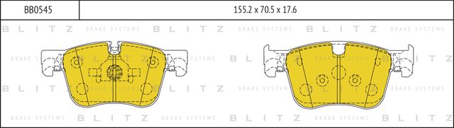 Колодки тормозные PEUGEOT 3008 16- перед. (Blitz). Артикул BB0545