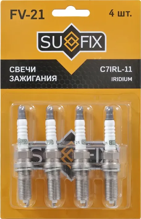 Свеча зажигания (Iridium + Nickel) (Sufix). Артикул FV21