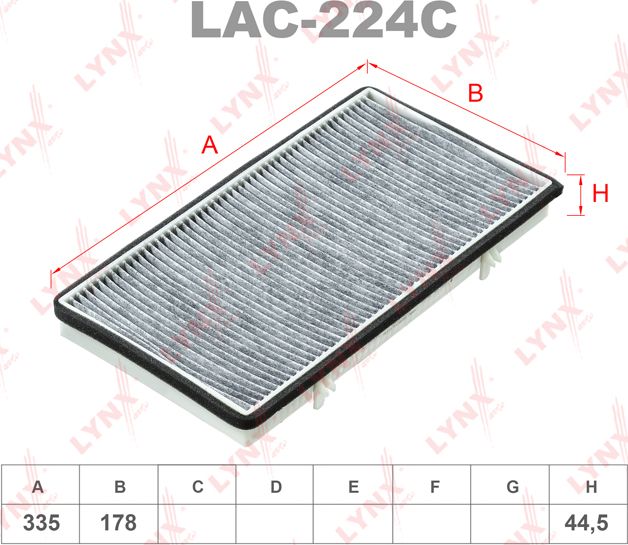 Салонный фильтр LYNXauto. Артикул LAC-224C