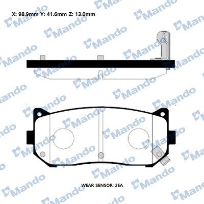 Тормозные колодки Mando. Артикул RMPK08NS