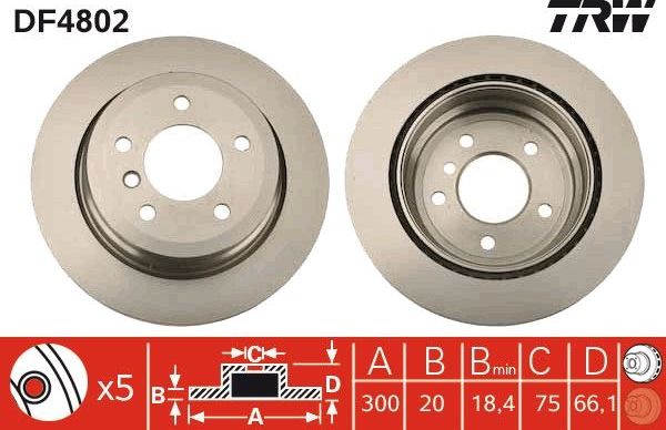 Тормозной диск TRW. Артикул DF4802