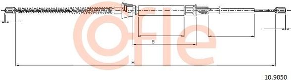 Трос ручника (тросик ручного тормоза) Cofle. Артикул 92.10.9050