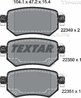 Тормозные колодки Textar. Артикул 2234901