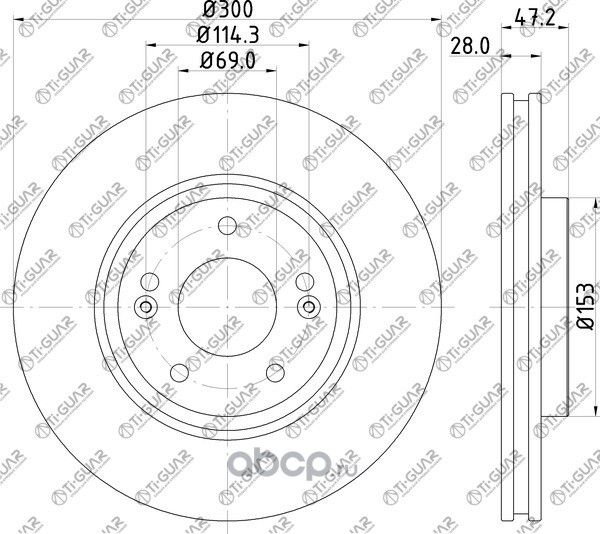 Тормозной диск передний (TI-Guar). Артикул TG517123K160