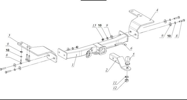 Фаркоп Bizon для Haval H6 2014-2020 с накладкой из нержавеющей стали. Быстросъемный крюк. Артикул FA 0240-E(N)