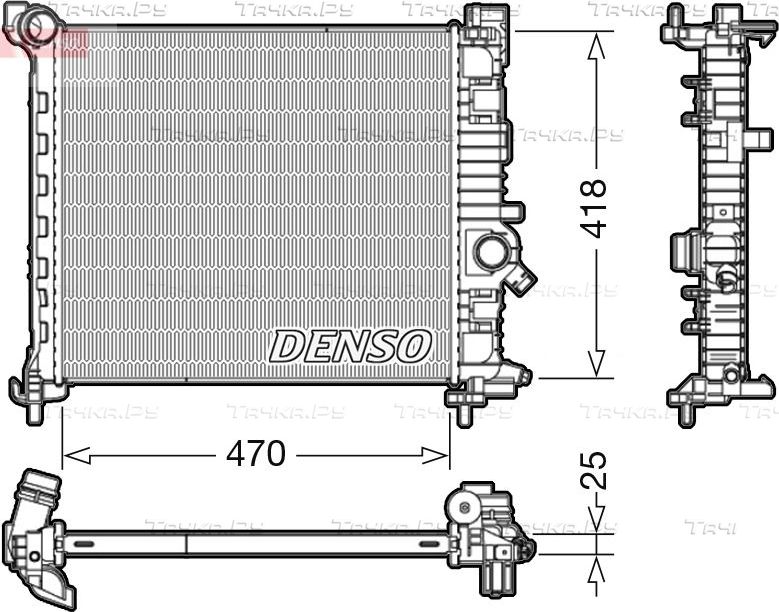 Радиатор охлаждения двигателя Denso. Артикул DRM20114
