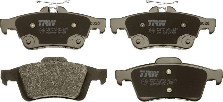 Тормозные колодки TRW COTEC. Артикул GDB1938