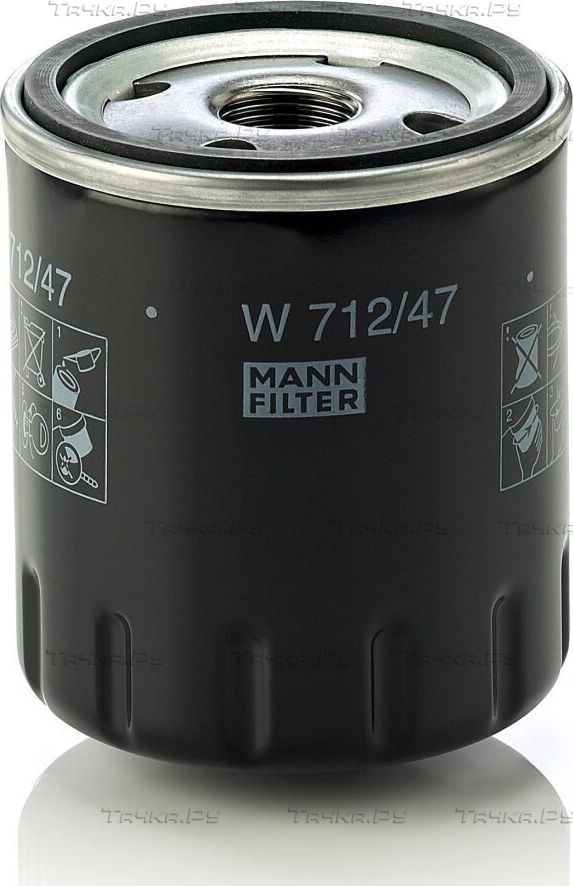 Масляный фильтр Mann-Filter для Alpine A610 1991-1995. Артикул W 712/47