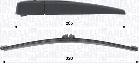 Поводок (рычаг) и щетка стеклоочистителя (дворника) Magneti Marelli. Артикул 000723180450