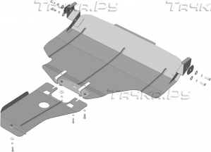 Защита Мотодор для картера и МКПП Subaru Forester III 2008-2012. Артикул 02227