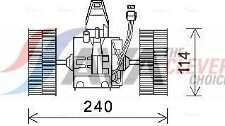 Вентилятор, мотор печки (отопителя) салона AVA. Артикул BW8491