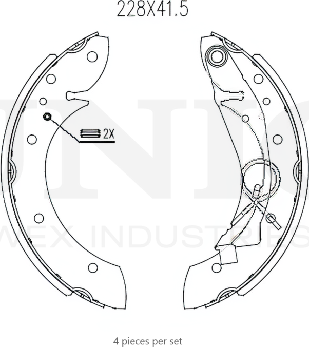 Колодки тормозные барабанные, комплект (Unio). Артикул BRP-10022