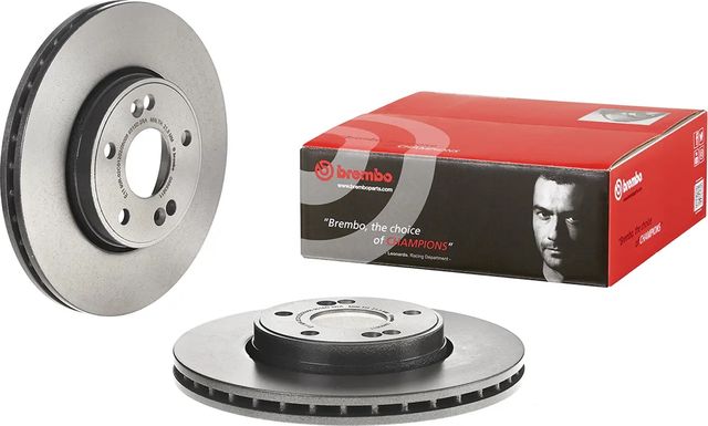 Тормозной диск Brembo PRIME LINE - UV Coated передний для Renault Laguna II 2001-2007. Артикул 09.8936.11