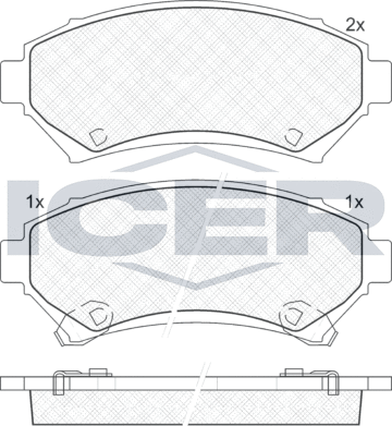 Тормозные колодки Icer передние для Pontiac Grand Prix VI 1996-2003. Артикул 141182