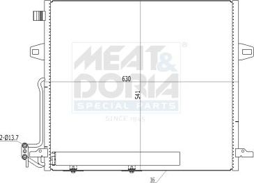 Радиатор кондиционера (конденсатор) Meat & Doria. Артикул 991099