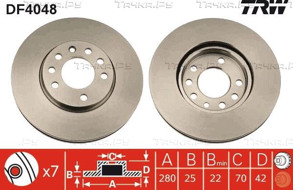 Тормозной диск TRW. Артикул DF4048
