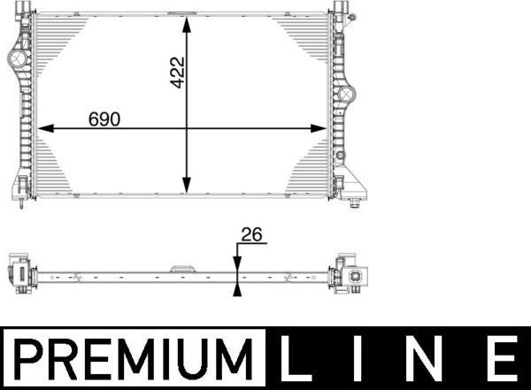 Интеркулер Mahle Premium для Mercedes-Benz Sprinter Classic (909) 2013-2026. Артикул CI 222 000P