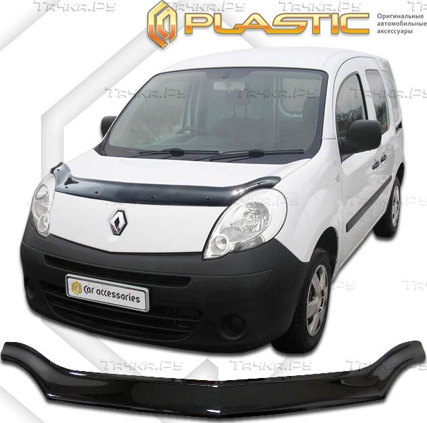 Дефлектор СА Пластик для капота (Classic черный) Renault Kangoo 2008-2013. Артикул 2010010106898