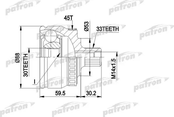 Шрус наружный (граната) Patron для Volkswagen Passat B5 1996-2005. Артикул PCV1239