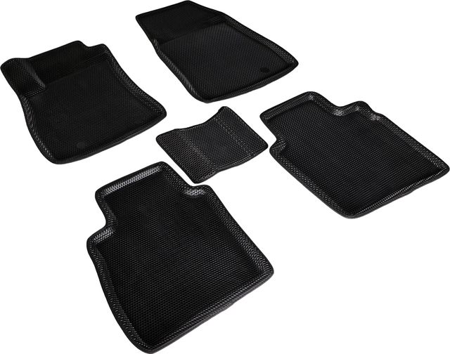 Коврики Seintex 3D EVA Соты для салона Nissan Tiida C13 2015-2026 ЧЕРНЫЕ. Артикул 95425