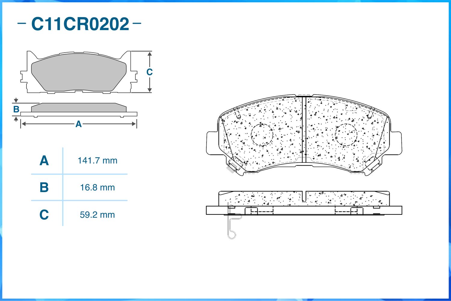 Колодки тормозные передние (Low Metallic) (Cworks). Артикул C11CR0202