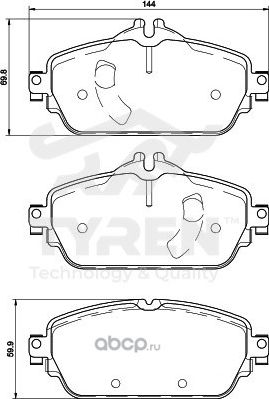 Колодки тормозные дисковые | перед | (Tyren). Артикул TYR1215691