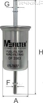 Топливный фильтр MFilter. Артикул DF 3563