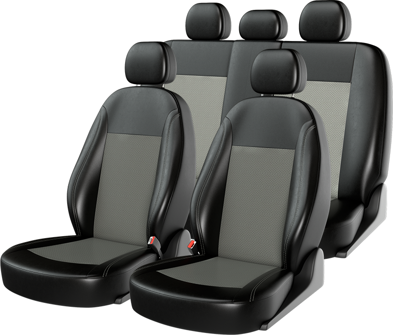 Чехлы универсальные CarFashion Atom Jacquard на сидения авто, цвет Ананас черный/Серый/Серый. Артикул 10809