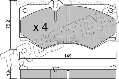 Тормозные колодки Trusting передние для Mercedes-Benz T1 1977-1995. Артикул 016.0