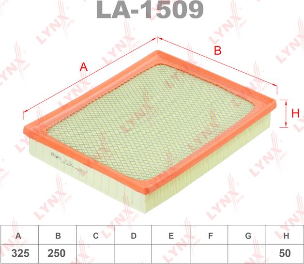 Воздушный фильтр LYNXauto. Артикул LA-1509