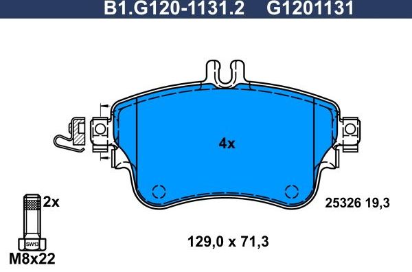Тормозные колодки Galfer. Артикул B1.G120-1131.2