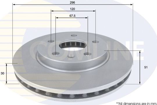Тормозной диск Comline COATED. Артикул ADC1143V
