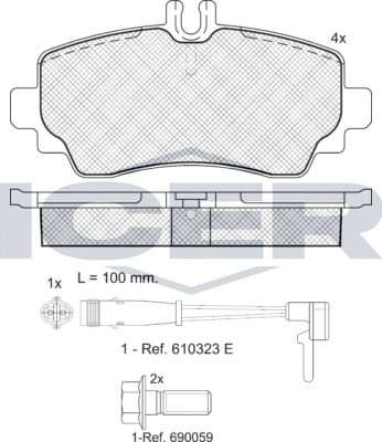 Тормозные колодки Icer. Артикул 181516-701