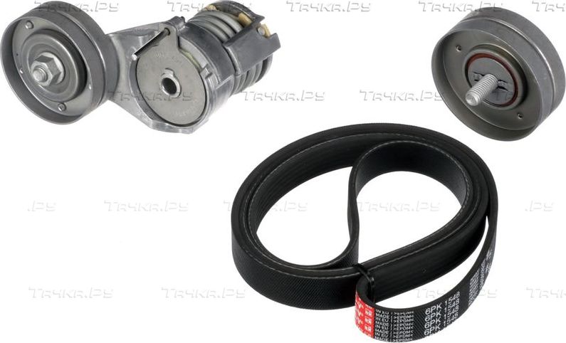 Приводной ремень поликлиновой с роликами (комплект) Gates Micro-V® Kit для SEAT Toledo II 2000-2006. Артикул K026PK1548