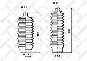 Пыльник рулевой рейки Stellox. Артикул 14-51007-SX