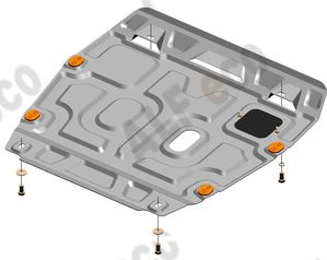 Защита алюминиевая Alfeco для картера и КПП Honda Civic IX седан 2011-2015. Артикул ALF.09.25al