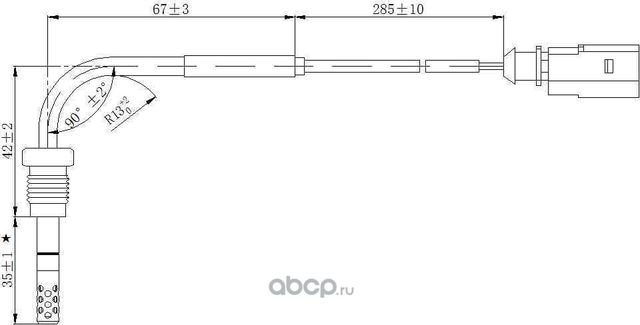 Датчик температуры выхлопных газов AUDI A4/ A5/ A6/ A8/ Q5/ Q7/ VW Touareg (Magtechnic). Артикул mag0091og