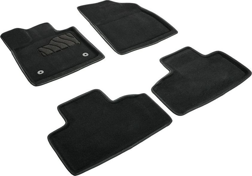 Коврики Seintex 3D ворсовые для салона BYD EV Plus 2016-2019 ЧЕРНЫЕ. Артикул 99186