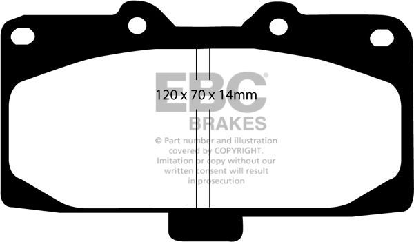 Тормозные колодки EBC Brakes передние для Subaru Impreza III 2008-2011. Артикул DP51200NDX