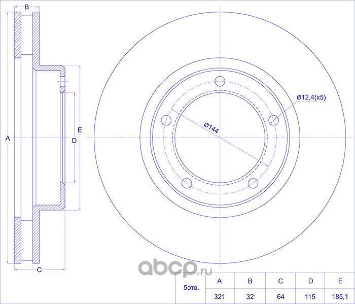 Диск тормозной (TI-Guar). Артикул TG4351260140